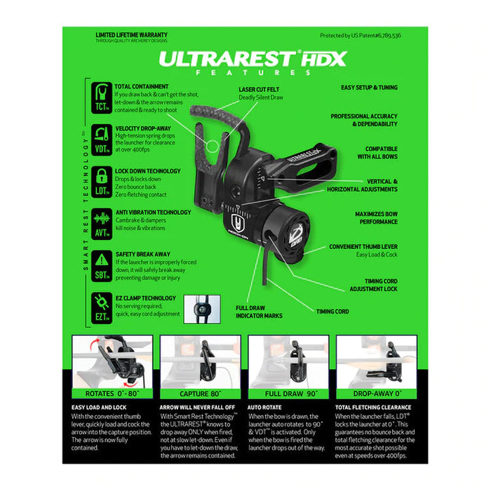 QAD HDX Ultrarest - Nock On Edition Archery QAD 